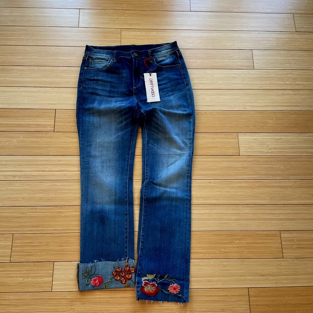 Driftwood embroidered jeans